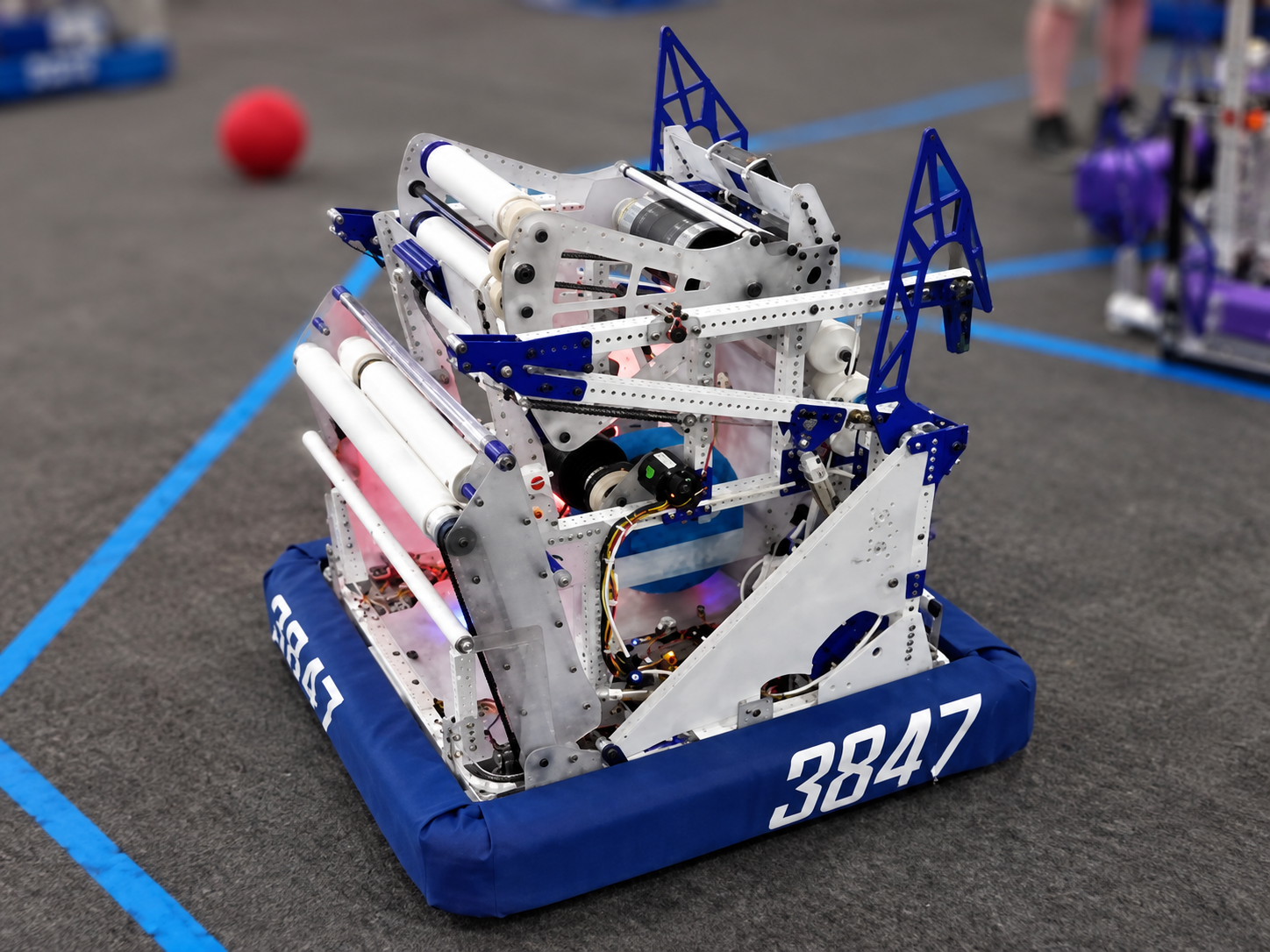 FRC team 3847 robot on the competition field